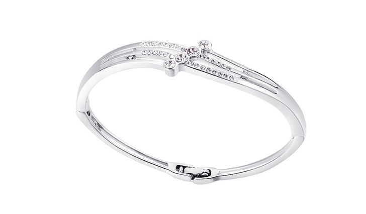 Bracciali Bangle Solitario - 4 Cristalli - Ventaglio